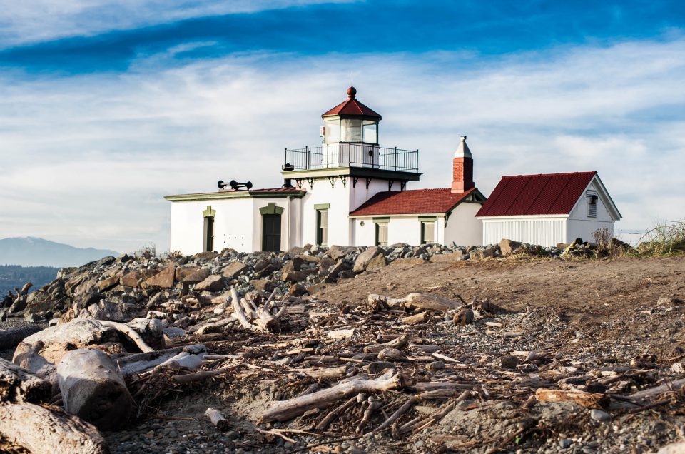 Discovery Lighthouse, Discovery Park, Seattle, driftwood, wood