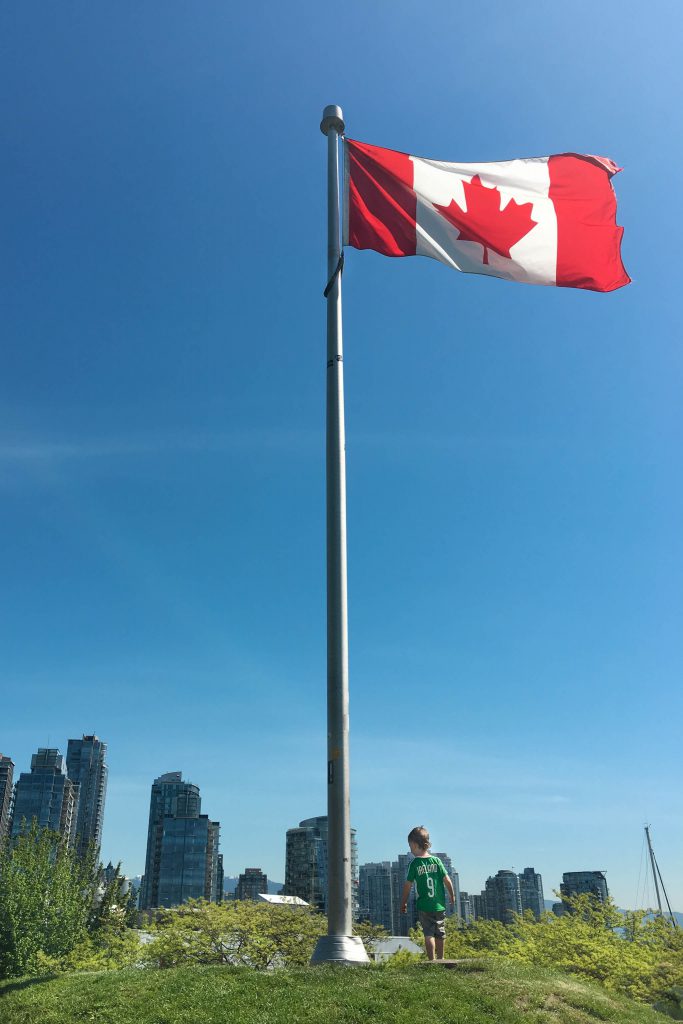 Canada, Granville Island, Vancouver BC, flag, parks